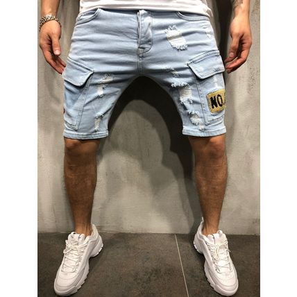 Men Casual Ripped Shorts Knee Length Short Jeans Denim Pants shorts New