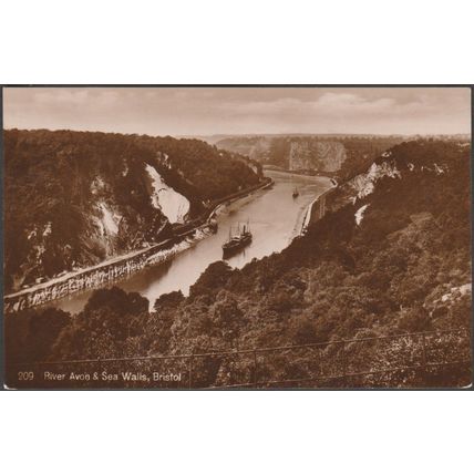 River Avon & Sea Walls, Bristol, c.1910s - RP Postcard