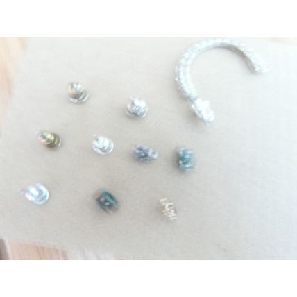 STUD EARRINGS SINGLES x 10 PEARL DIAMANTE HOOP SWALLOW **GC**