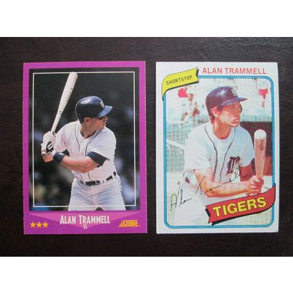 Two (2) Alan Trammell Baseball Cards (See Pictures and Description Below)