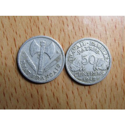 France Republic 1942 50 Centimes Coin