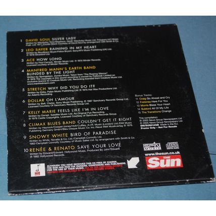 Secret Pleasures - Forgotten Favourites - Sayer/Soul/Dollar - The Sun Promo CD