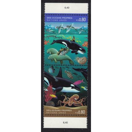 UN Geneva Sea Life Whale Dolphin Octopus 1992 MNH SG#G214-G215