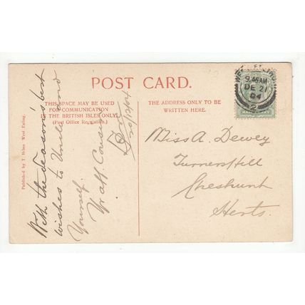 Free Library Walpole Park Ealing 1904 London Postcard Local Publisher T Brinn