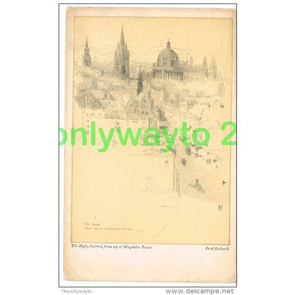 THE HIGH, OXFORD, FROM TOP OF MAGDALEN TOWER, OXFORDSHIRE, 1918, Postcard