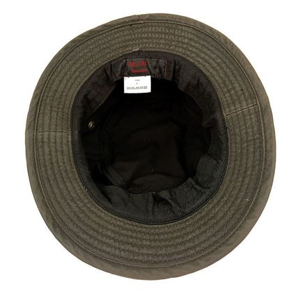 MJM Distressed Weathered Cotton Leather-Look Sun Protection Bucket Hat Size L