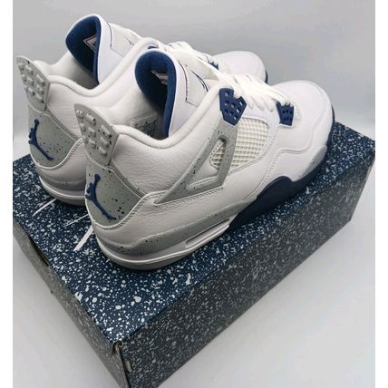 Jordan 4 Retro Men's White Midnight Navy Sneakers DH6927-140