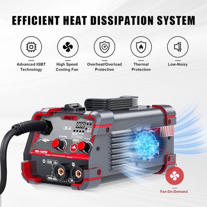 AWT 140Amp MIG Welder Flux Core MIG Welder/Stick/Lift TIG 3 in 1 Welding Machine