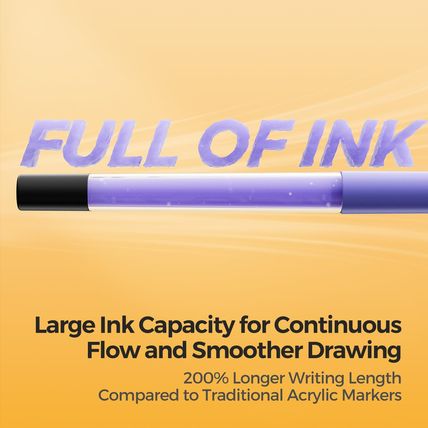ENMY 60 Colors Acrylic Paint Markers, Direct Liquid Acrylic Paint Marker Pen, Fa