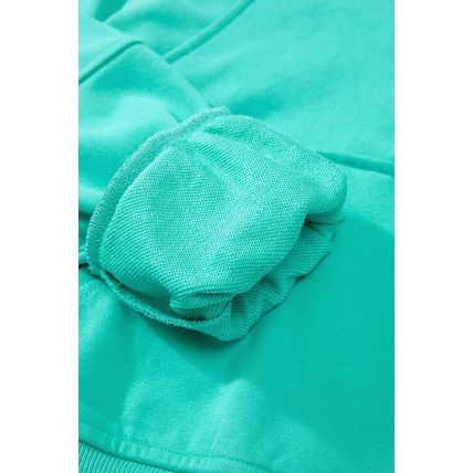 Aruba Blue Quarter Zip Stand Neck Kangaroo Pocket Sweatshirt