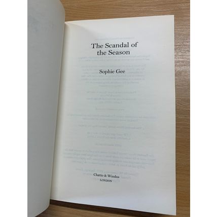 2007 1ST EDITION SOPHIE GEE THE SCANDAL OF THE SEASON FICTION HARDBACK BOOK (P4)