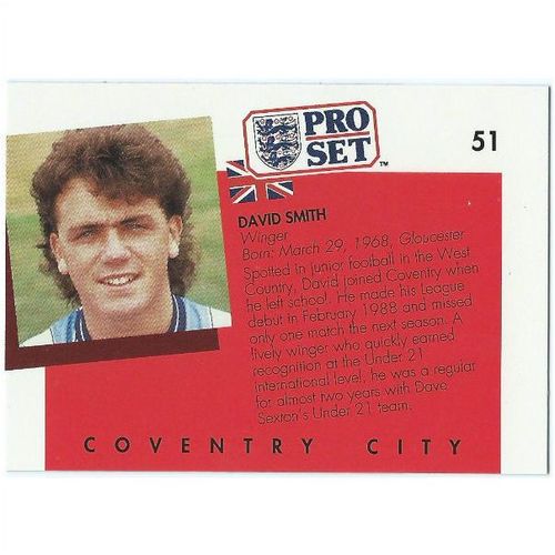 1990/1991 Pro Set Footbal - #51 - David Smith