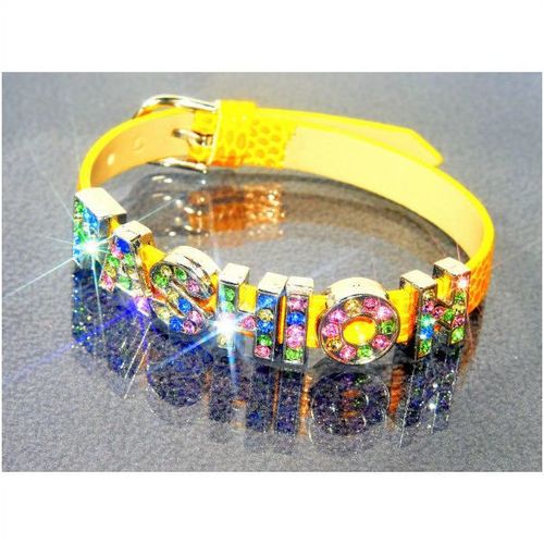 Fashion Word Crystal Charm Italian Style Bangle Bracelet Jewellery 310