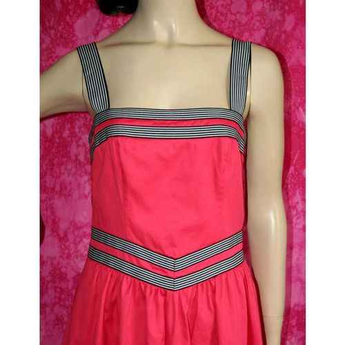 Vintage 1970 Style Strappy Sun Dress Full Skirt Size 12 Womens