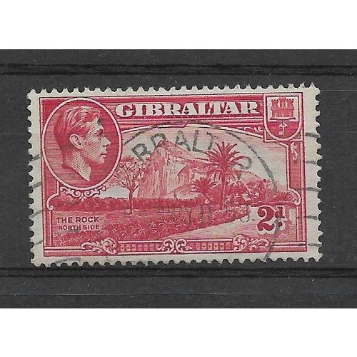 Gibraltar.SG124c 2d The Rock (North Side) (Carmine).Fine Used.Nov18