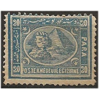 Egypt 1872 SG30 20pa Blue Mounted Mint . .. .