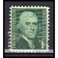 Used 1278 1c Thomas Jefferson Fine KA5944