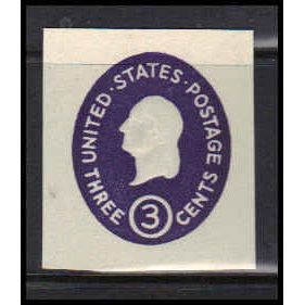 Used U534c 3c George Washington Very Fine Cut Square Z2867