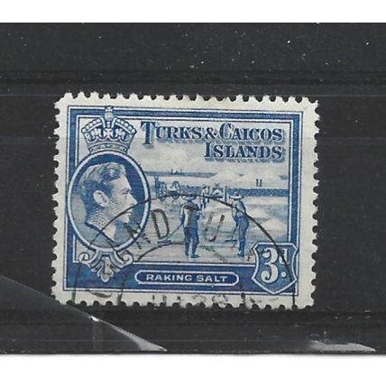 Turks&Caicos.SG200 3d Raking Salt (Bright Blue).Fine Used.Aug24