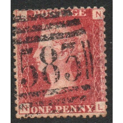 Sg43 1d red plate 148 fine used " N L " (REDS)