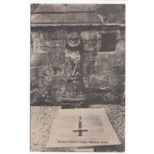 Michael Scott's Tomb Melrose Abbey Postcard