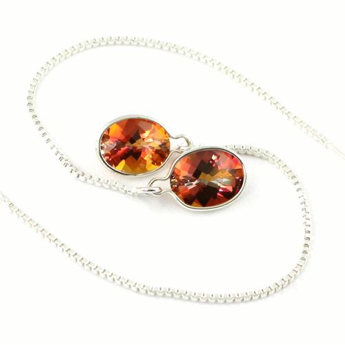 Twilight Fire Topaz, 925 Sterling Silver Threader Earrings, SE005
