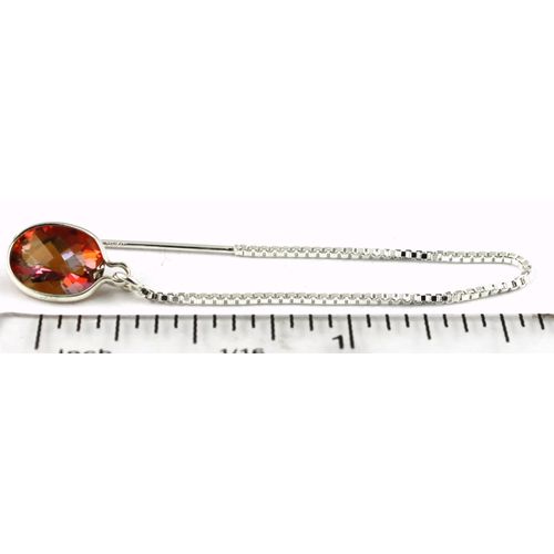 Twilight Fire Topaz, 925 Sterling Silver Threader Earrings, SE005