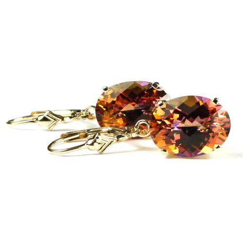 Twilight Fire Topaz, 14KY Gold Threader Earrings, E407
