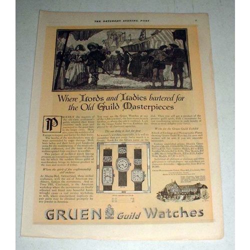 1920 Gruen Watch Ad, No. 91, 92, 93 - Masterpieces