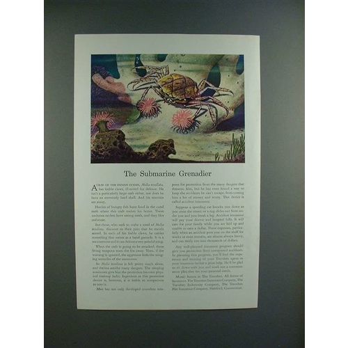 1942 Travelers Insurance Ad w/ Crab, Melia Tessellata