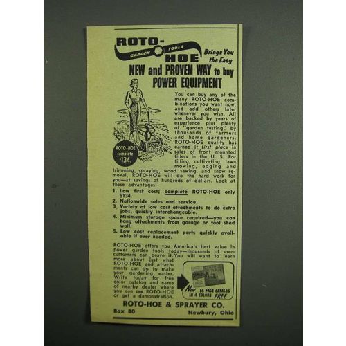 1954 Roto-Hoe & Sprayer Co Ad - New and Proven Way