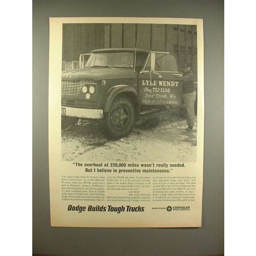 1966 Dodge Truck Ad: Overhaul 220000 Mile Not Necessary
