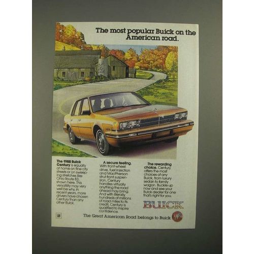 1988 Buick Century Ad - The Most Popular Buick on The American Road