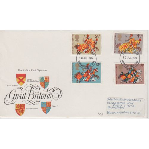 GB 1976 Great Britons set GPO picture FDC Newcastle pm