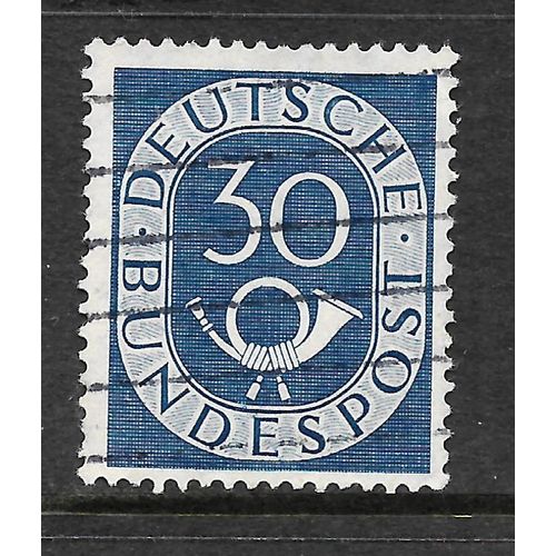 GERMANY 1951 SG 1054 30pf BLUE NUMERAL POST HORN FINE USED