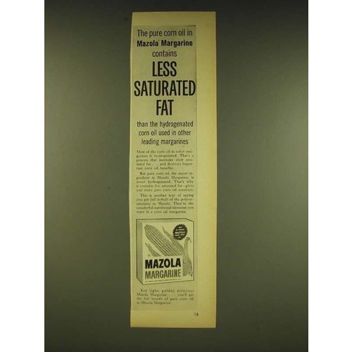 1962 Mazola Margarine Ad - The pure corn oil in Mazola Margarine