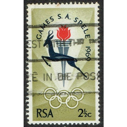 South Africa 1969 South African Games 2 ½c Black Red and Green SG278 GU