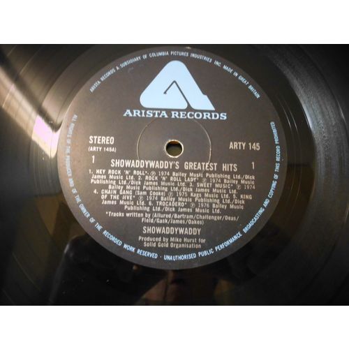 12" LP..1976. SHOWADDYWADDY. GREATEST HITS..ARISTA . ARTY 145. 12 TRACKS,EX CON