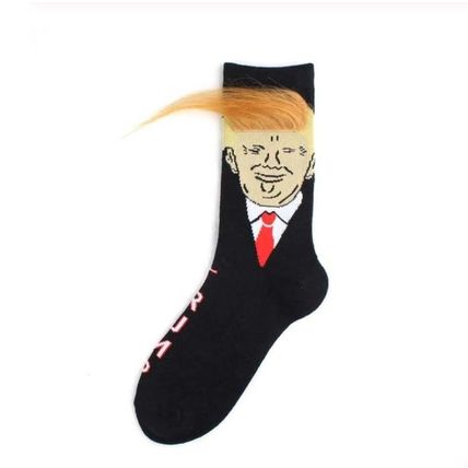 Donald Trump Funny Black Socks 3D Hair