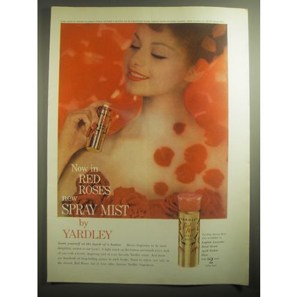 1959 Yardley Red Roses Spray Mist Advertisement