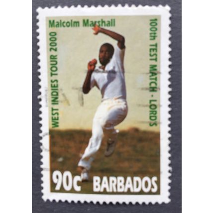 Barbados 2000 West Indies Cricket Tour SG 1168 90c Malcolm Marshall