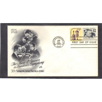 FDC Art Craft 1813 3.5c Violins 1286A 12c Henry Ford (Cachet-U/A) CV00342