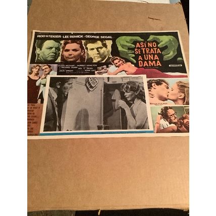 No Way To Treat A Lady..Rod Steiger./Lee Remick./George Segal.Mexican LOBBY CARD
