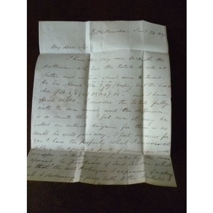 1837 GB Little Bowden 8d mileage rate entire London Broderik Lincolns Inn J West