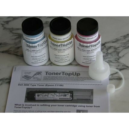 Rainbow Pack Toner Refill Epson Aculaser C1100 CX11 C13S050189 S050188 S050187