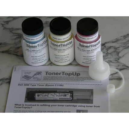 Rainbow Pack Toner Refill Epson Aculaser CX21 C13S050318 C13S050317 C13S050316