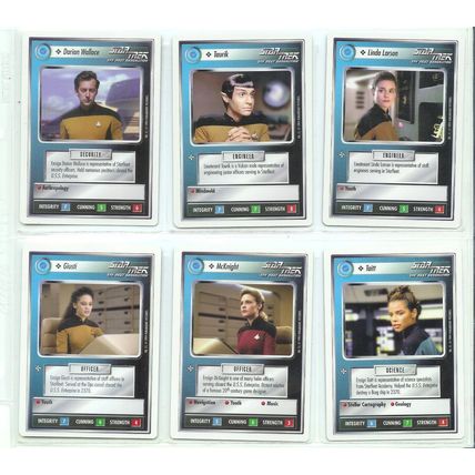 18x Star Trek:Next Generation STNG CCG Character Ships Missions Cards