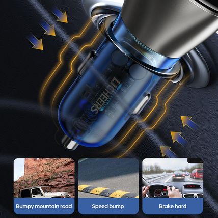 Dual USB Car Charger iPhone Fast Charging 12V Cigarette Lighter 18W Power Plug