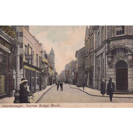 Peterborough Narrow Bridge Street Bicycles Postcard