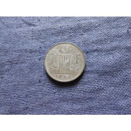 1942 BELGIUM 1 FRANC COIN.